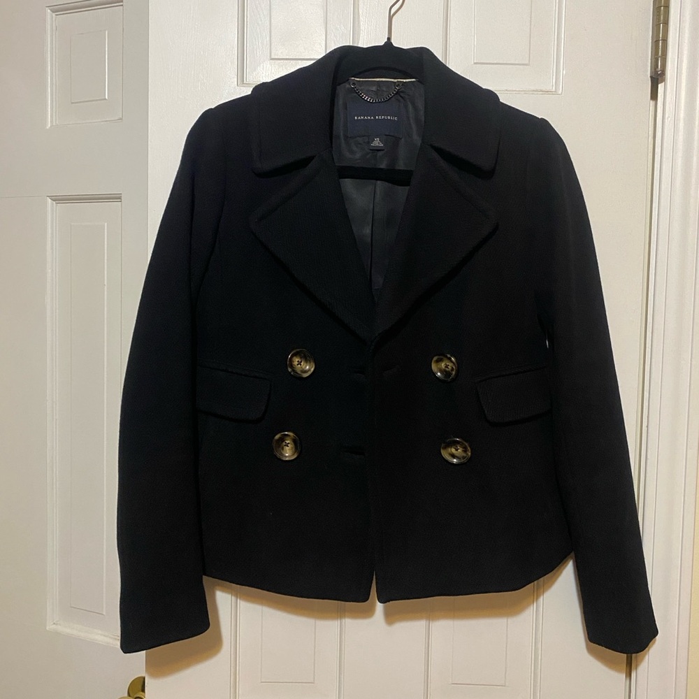 Banana Republic Black Pea Coat